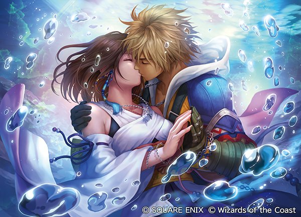 yuna and tidus (final fantasy and 3 more) drawn by fuji_q