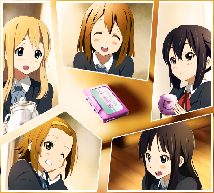 akiyama mio, nakano azusa, hirasawa yui, tainaka ritsu, and kotobuki tsumugi (k-on!) drawn by kakiuchi_itsuki