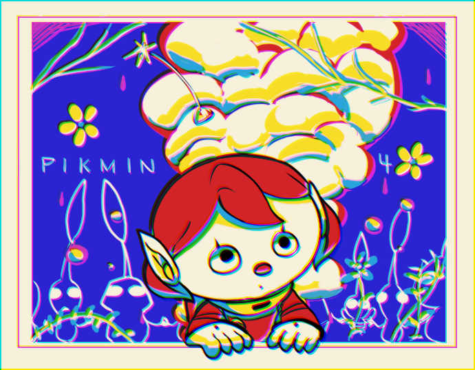 blue pikmin, purple pikmin, white pikmin, winged pikmin, rescue officer, and 1 more (pikmin and 1 more) drawn by usuba_(hatomugip)