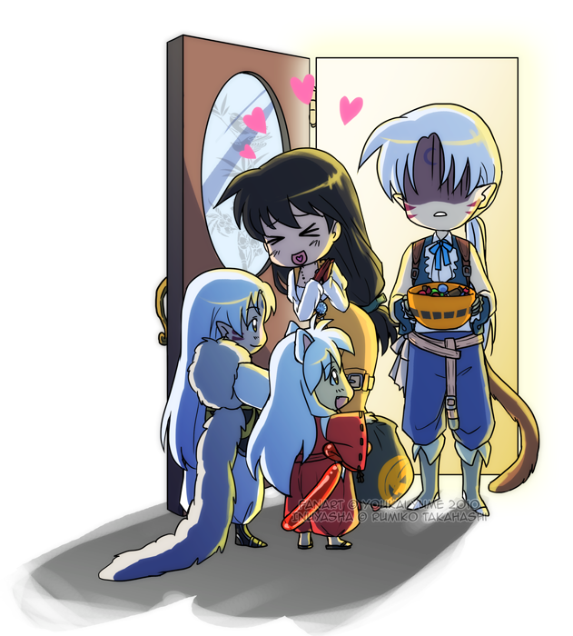 zidane tribal, garnet til alexandros xvii, inuyasha, higurashi kagome, and sesshoumaru (final fantasy and 2 more) drawn by sandra_chiem