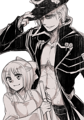 kohaku and johnny (guilty gear and 3 more) drawn by kuroneko_(44yen)