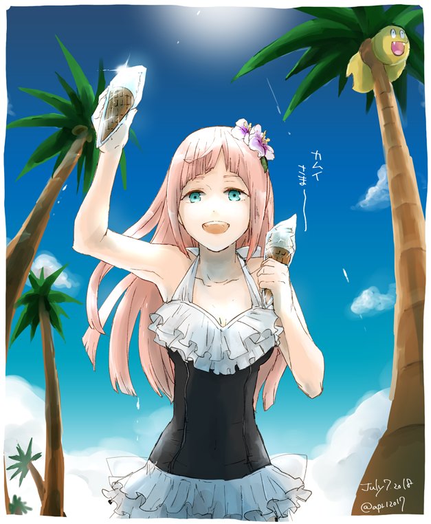 felicia and alolan exeggutor (pokemon and 4 more) drawn by robaco