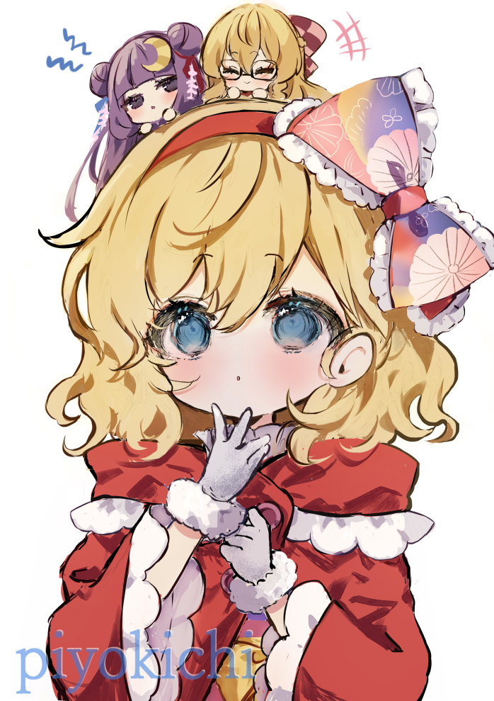 kirisame marisa, alice margatroid, and patchouli knowledge (touhou and 1 more) drawn by piyokichi