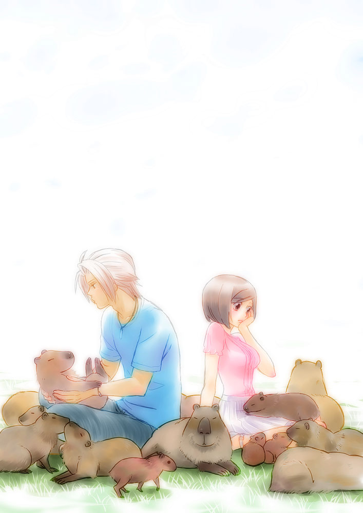 protagonist and saeki teru (tokimeki memorial and 2 more) drawn by yoshida_(crisen)