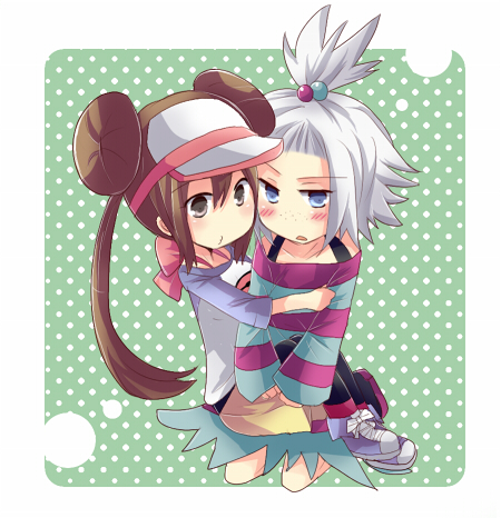 rosa and roxie (pokemon and 1 more) drawn by hirune_(konekonelkk)