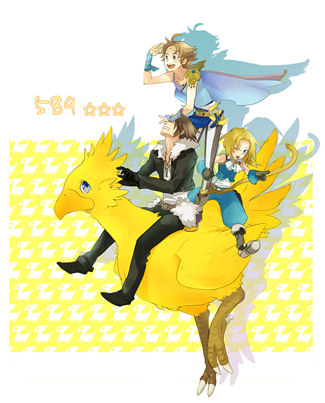 squall leonhart, zidane tribal, and bartz klauser (final fantasy and 4 more) drawn by chako_(mocomoco10)