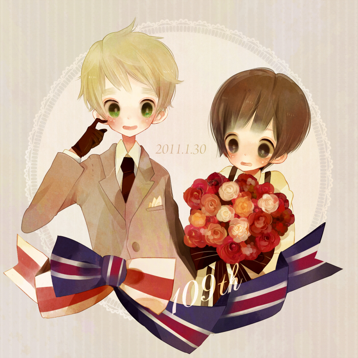 united kingdom and japan (axis powers hetalia) drawn by poco24