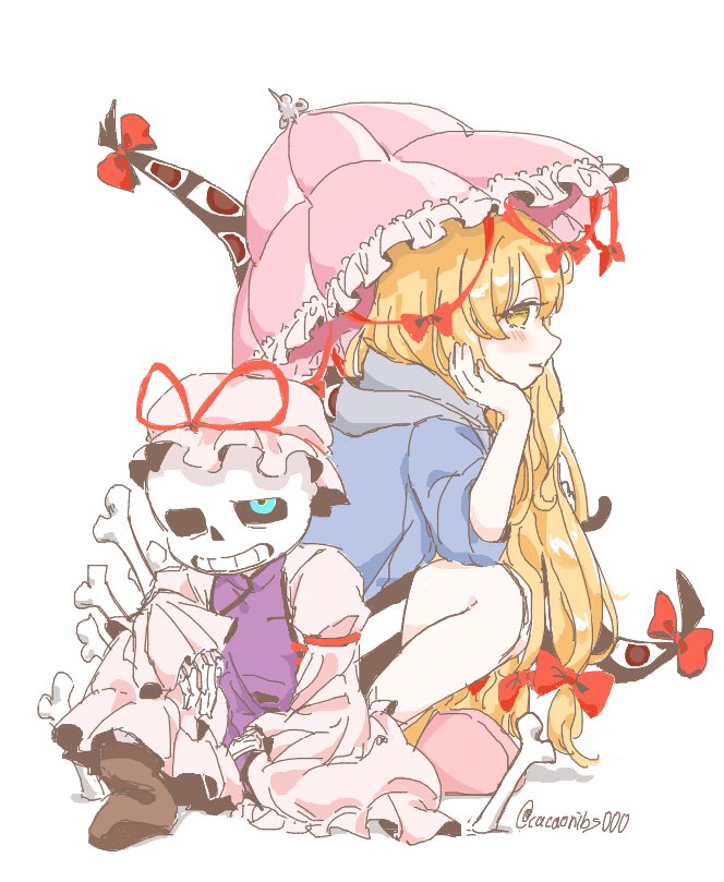 yakumo yukari and sans (touhou and 2 more) drawn by cacaonibs00