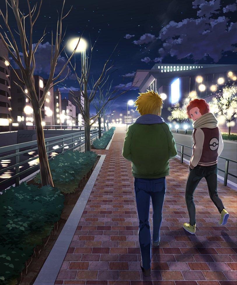 volkner and flint (pokemon and 1 more) drawn by kurochiroko