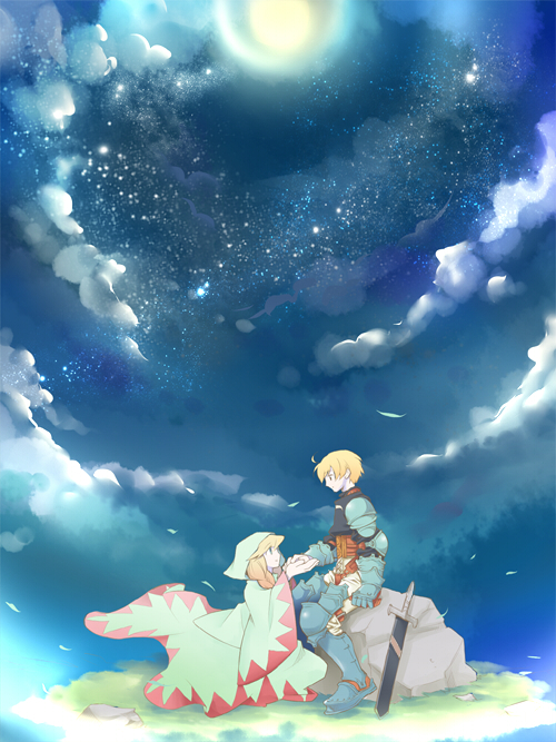ramza beoulve and white mage (final fantasy and 1 more) drawn by chara_po
