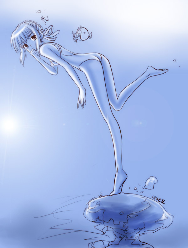 artoria pendragon and saber (fate and 1 more) drawn by saver_(artbysaver)