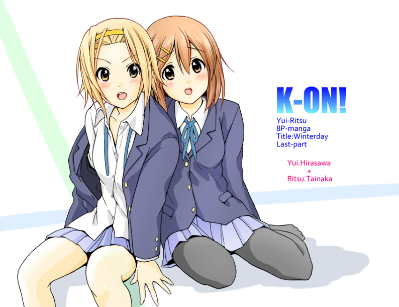 hirasawa yui and tainaka ritsu (k-on!) drawn by sawanatsu_mikan
