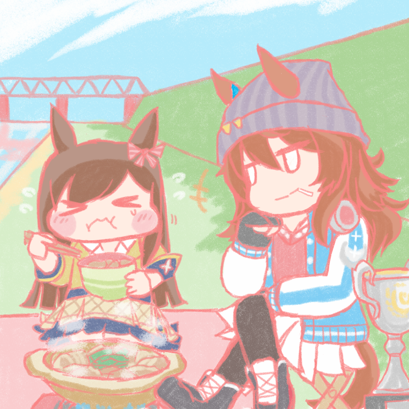 nakayama festa and buena vista (umamusume) drawn by kurotora03