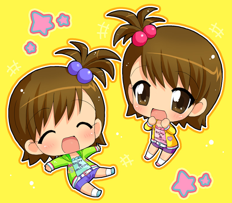 futami mami and futami ami (idolmaster and 1 more) drawn by hahifuhe