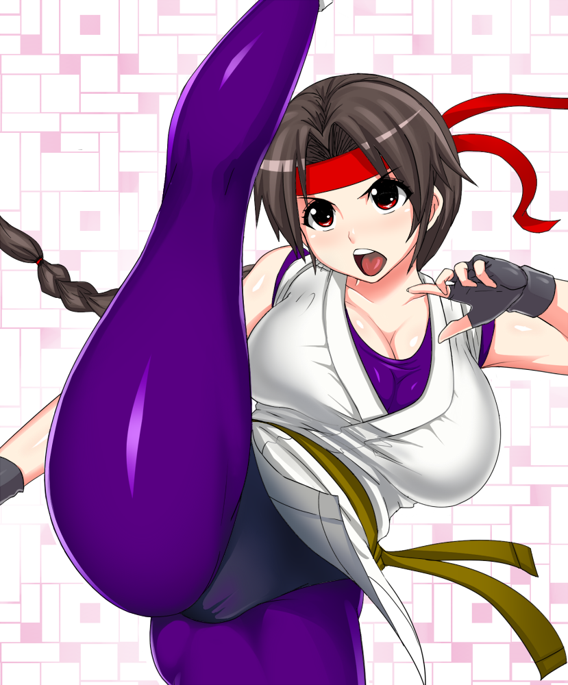 yuri sakazaki (the king of fighters and 1 more) drawn by okyou