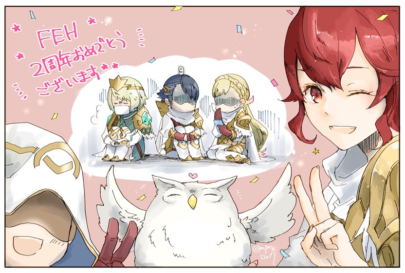 kiran, anna, sharena, fjorm, alfonse, and 1 more (fire emblem and 1 more) drawn by robaco