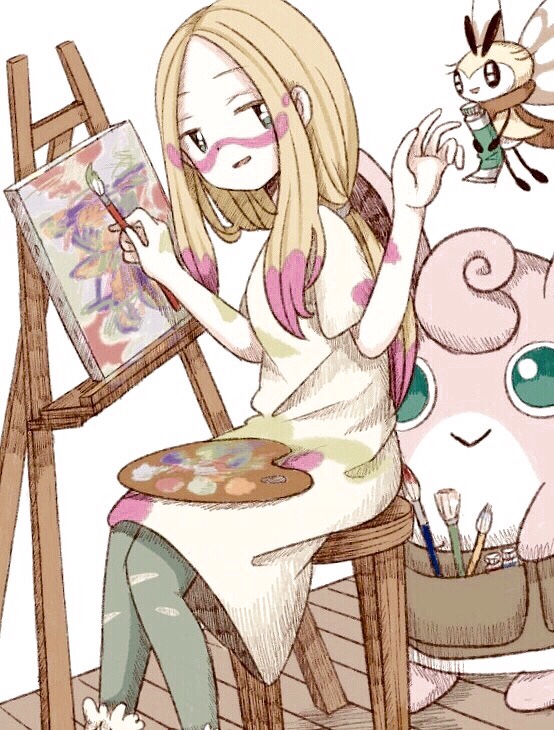 ribombee, wigglytuff, mina, and granbull (pokemon and 1 more) drawn by comp_ito