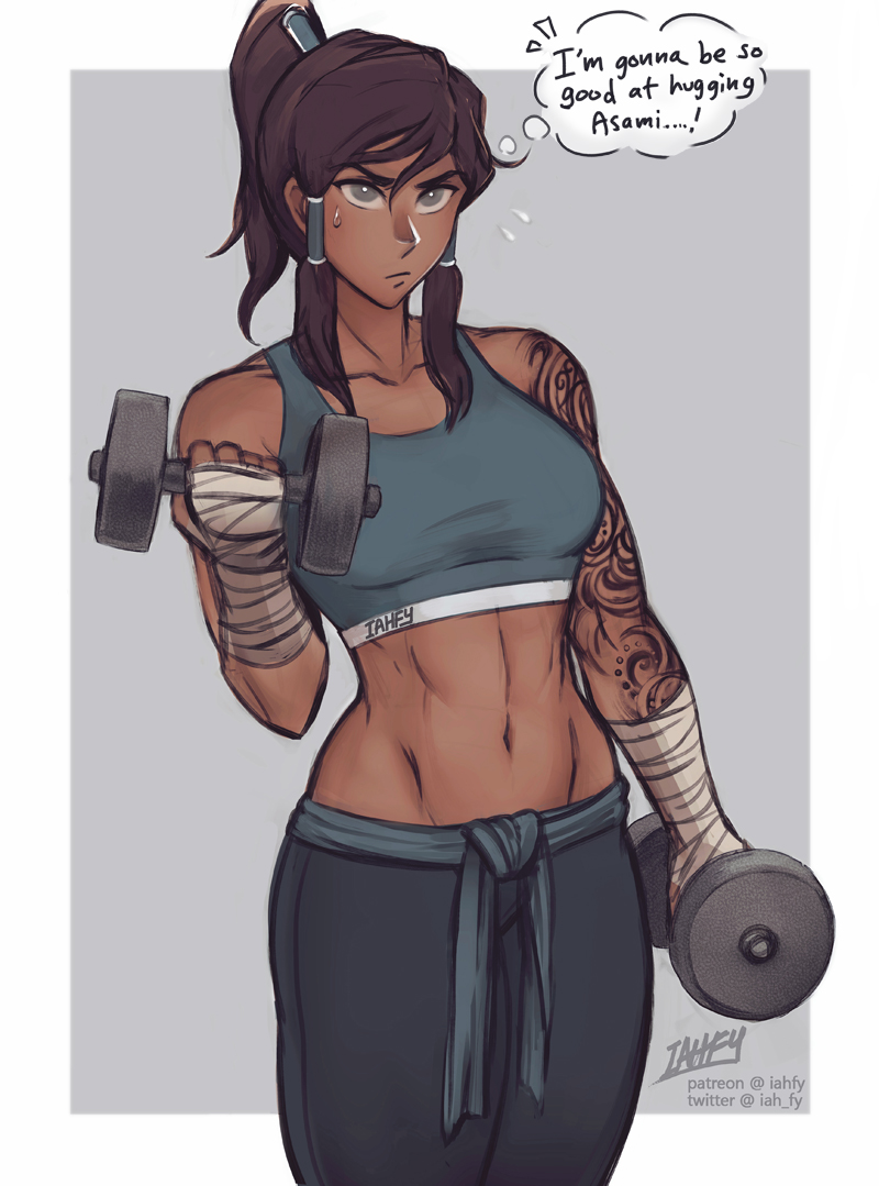 korra (avatar legends and 1 more) drawn by iahfy