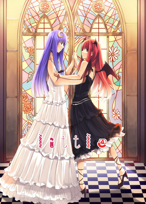 patchouli knowledge and koakuma (touhou) drawn by hamayumiba_sou