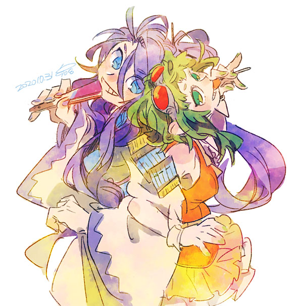 gumi and kamui gakupo (vocaloid) drawn by 8'108