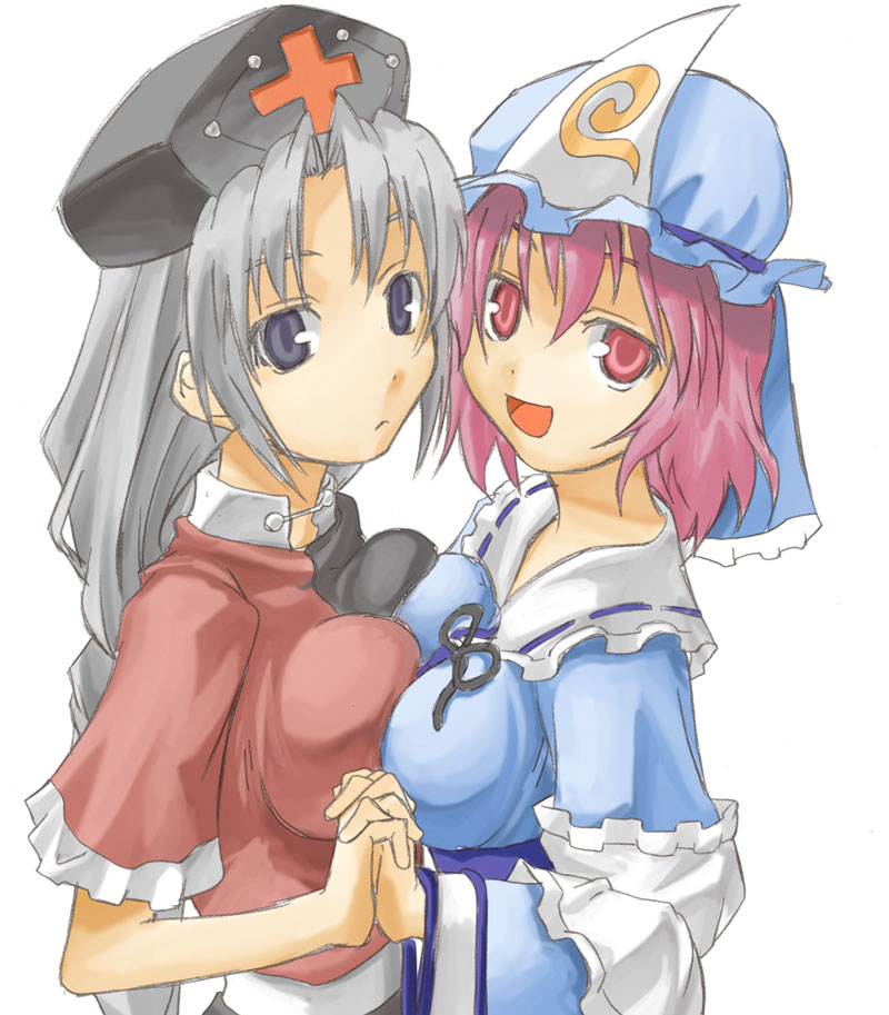saigyouji yuyuko and yagokoro eirin (touhou) drawn by yohane