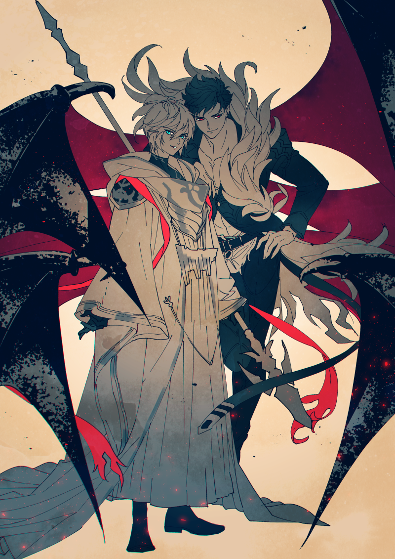 belial and lucilius (granblue fantasy) drawn by mako_(ikuji-san)
