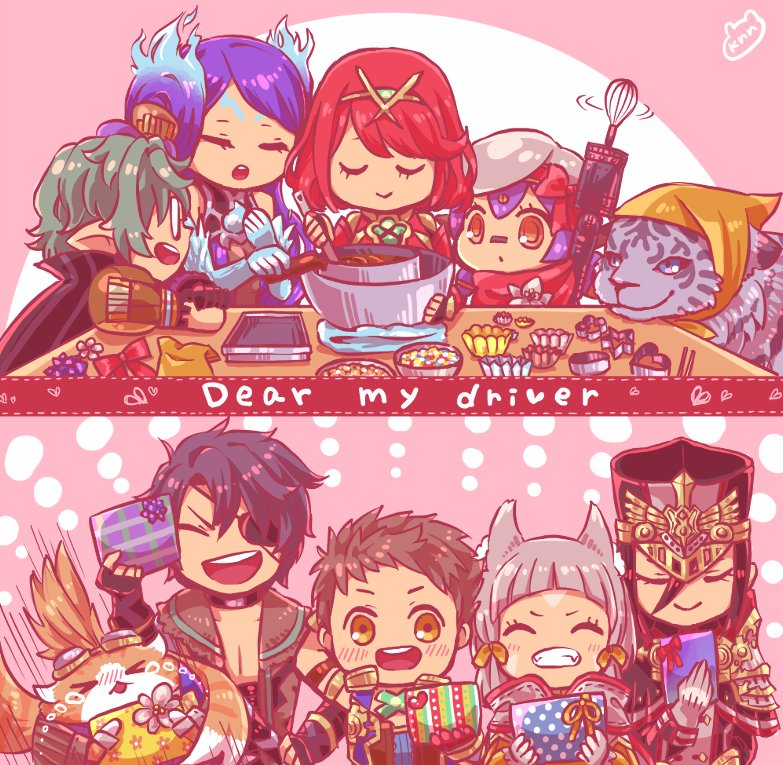 pyra, nia, rex, morag ladair, poppi, and 6 more (xenoblade chronicles and 1 more) drawn by kanane_(knnkk_o)