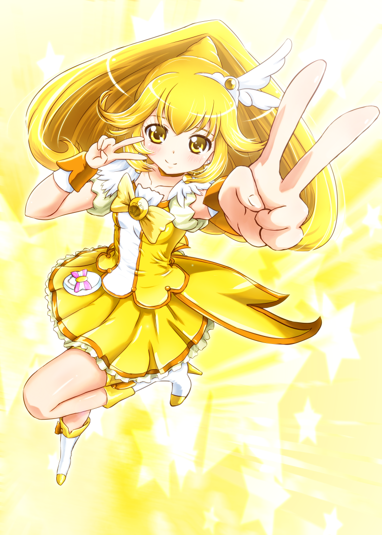 kise yayoi and cure peace (precure and 1 more) drawn by diesel-turbo