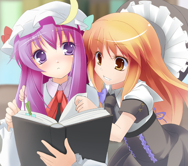 kirisame marisa and patchouli knowledge (touhou) drawn by wapokichi