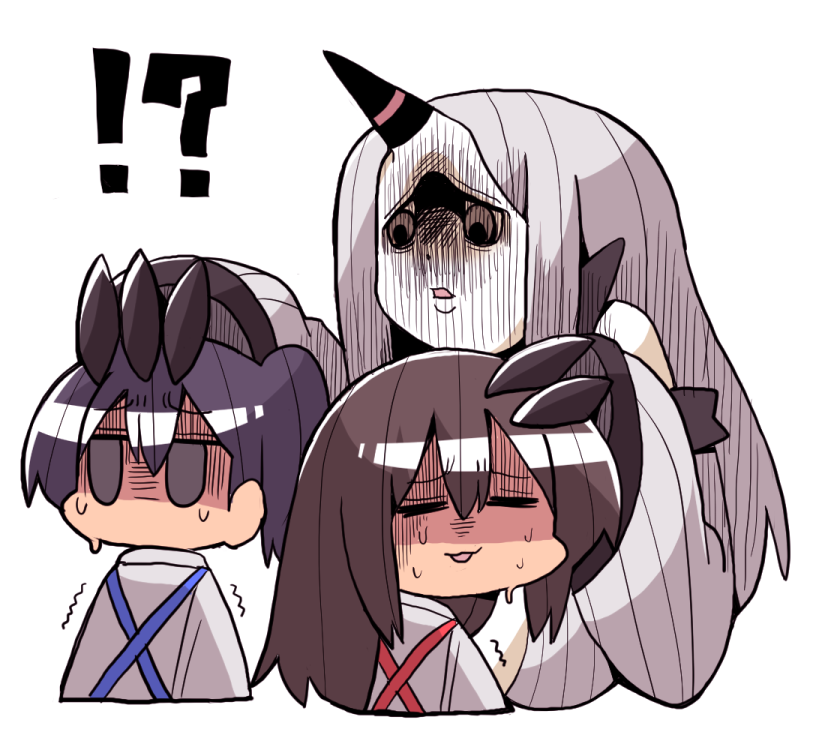 kaga, akagi, and seaport water oni (kantai collection) drawn by kakuzatou_(koruneriusu)