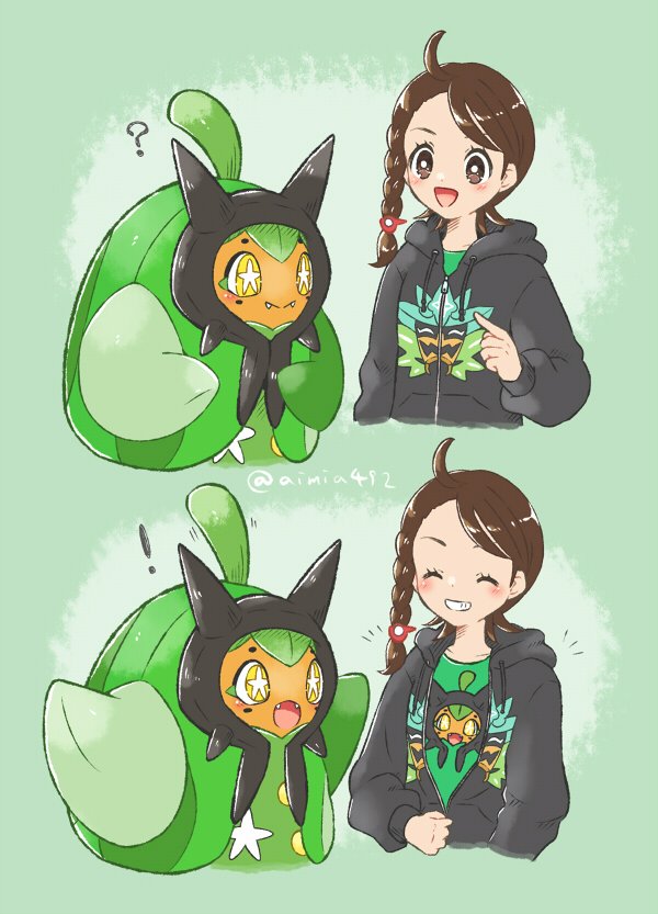 juliana and ogerpon (pokemon and 1 more) drawn by aimi_(aimia492)