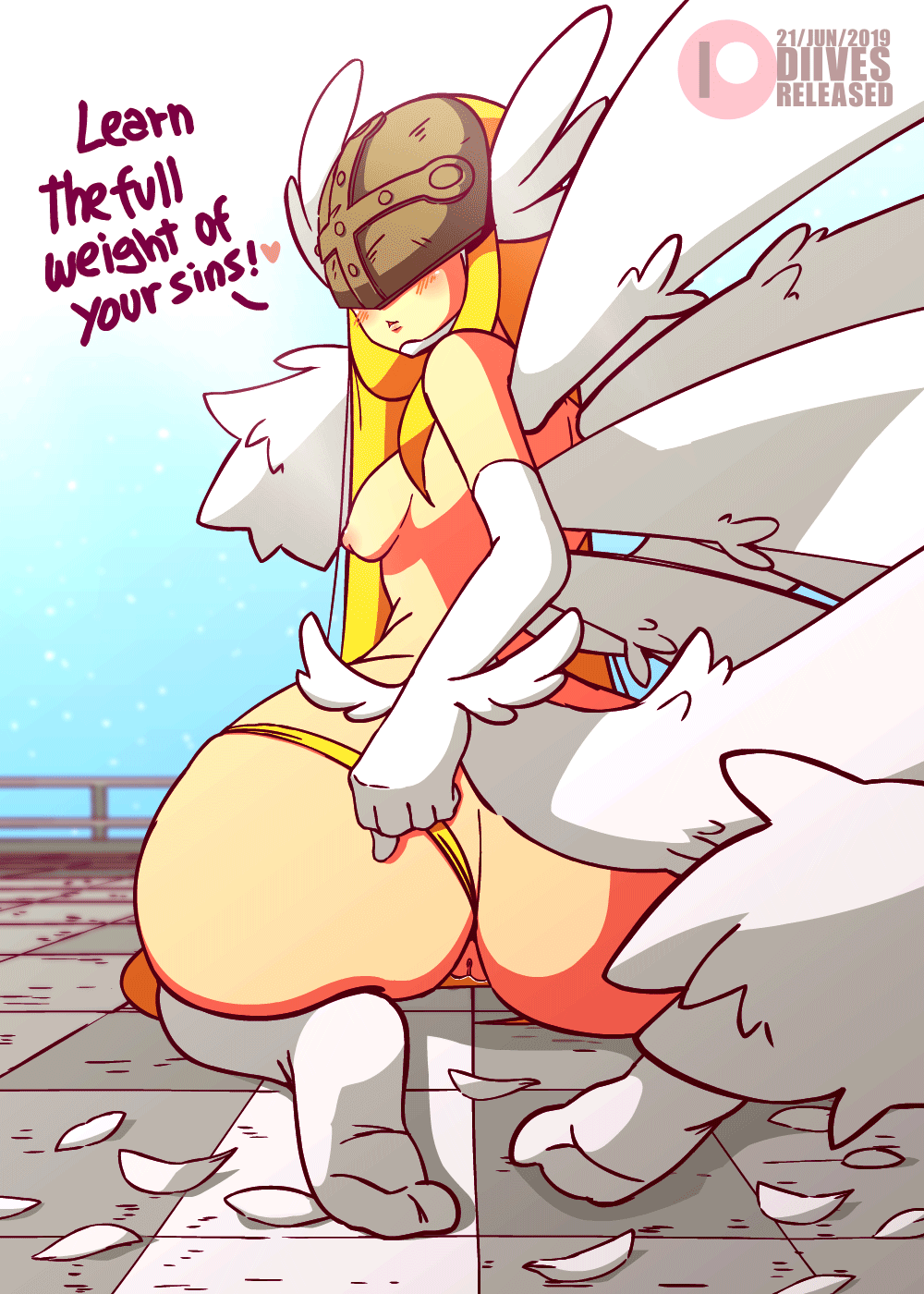 angewomon (digimon and 1 more) drawn by diives