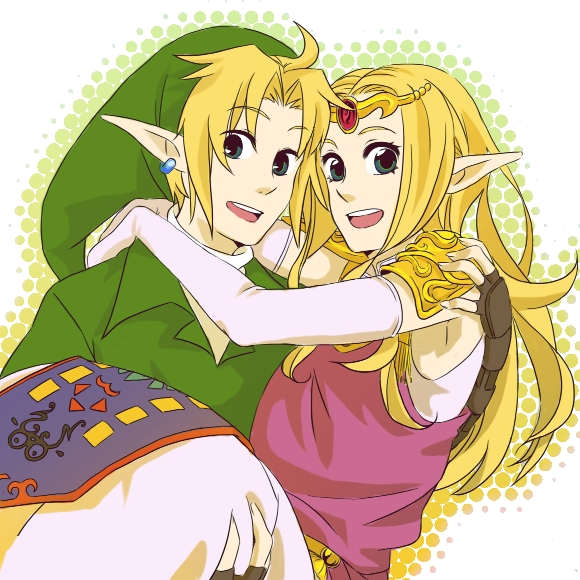 link and princess zelda (the legend of zelda and 1 more) drawn by otton