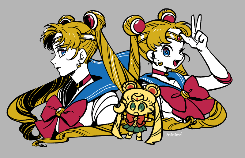 tsukino usagi and sailor moon (bishoujo senshi sailor moon) drawn by dramatica