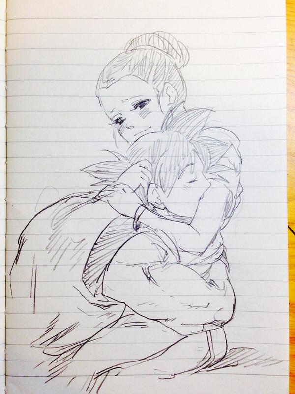 son goku and chi-chi (dragon ball and 1 more) drawn by fukuko_fuku