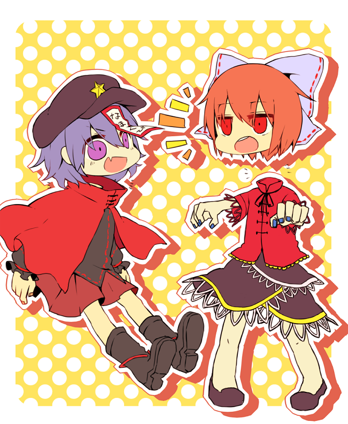 miyako yoshika and sekibanki (touhou) drawn by ryura_(negi-mamire)