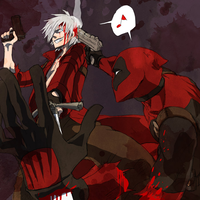 dante and deadpool (marvel and 4 more) drawn by kashi-wa