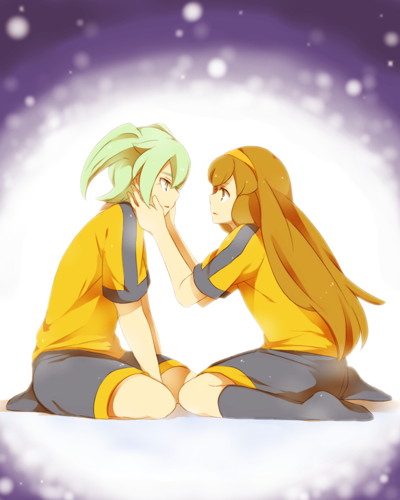 fei rune and nanobana kinako (inazuma eleven and 2 more) drawn by sekina