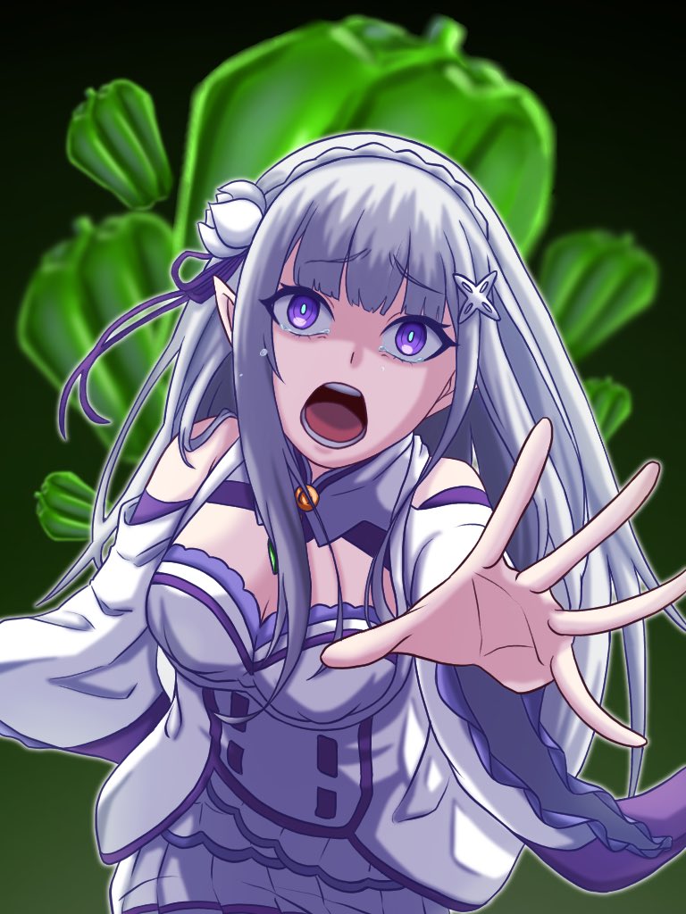 emilia (re:zero kara hajimeru isekai seikatsu) drawn by antena_sasaru