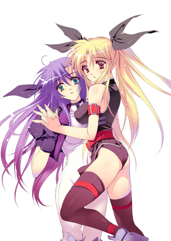 fate testarossa and ginga nakajima (lyrical nanoha and 1 more) drawn by tamiya_akito