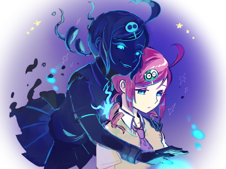 andou ringo and ecolo (puyopuyo and 1 more) drawn by poomich