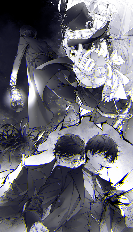 klein moretti, gehrman sparrow, and merlin hermes (lord of the mysteries) drawn by gundongdejie