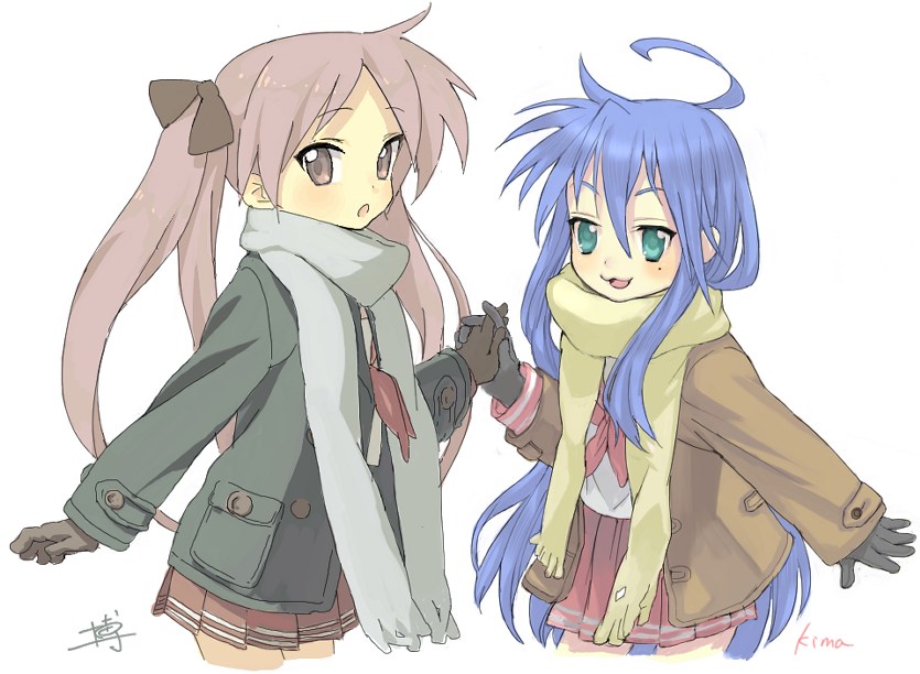hiiragi kagami and izumi konata (lucky star) drawn by hiro_(dismaless) and kima