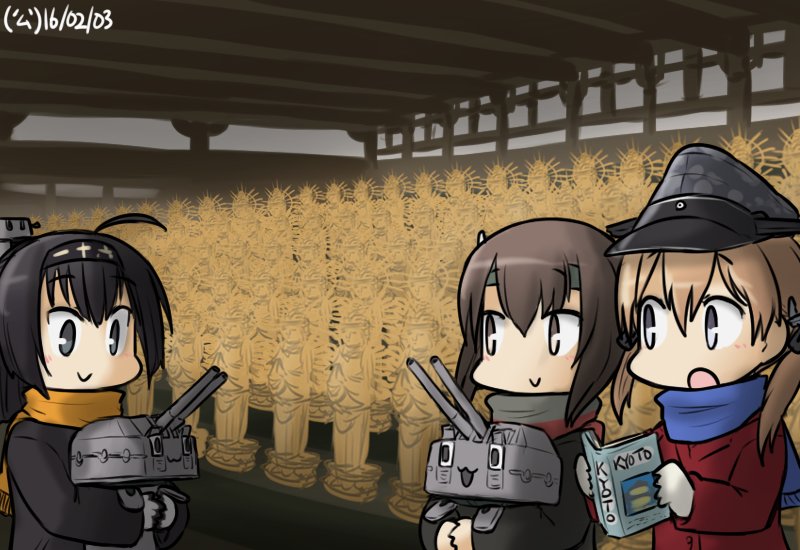 prinz eugen, taihou, akizuki, and chou-10cm-hou-chan (kantai collection) drawn by hamu_koutarou