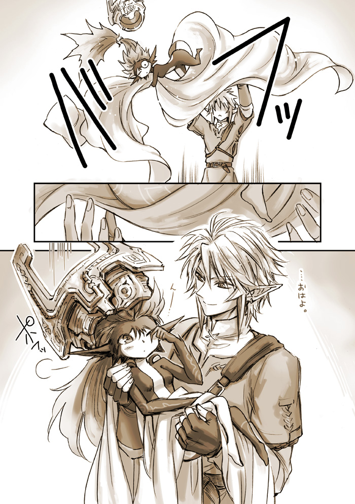 link and midna (the legend of zelda and 1 more) drawn by tak_(karasuki)
