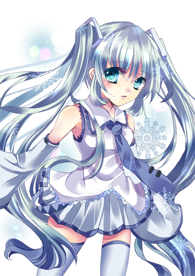 hatsune miku and yuki miku (vocaloid) drawn by siro_asterisk