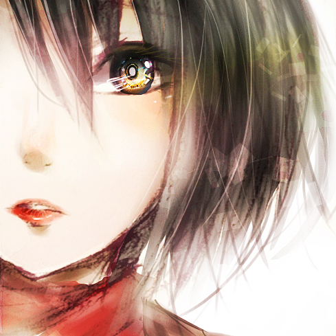 mikasa ackerman (shingeki no kyojin) drawn by hoseki_karin