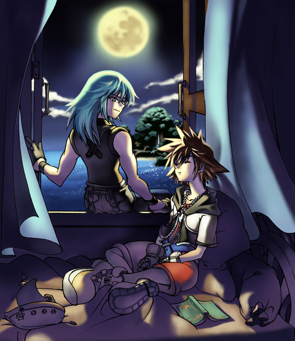 sora and riku (kingdom hearts and 1 more) drawn by eguana