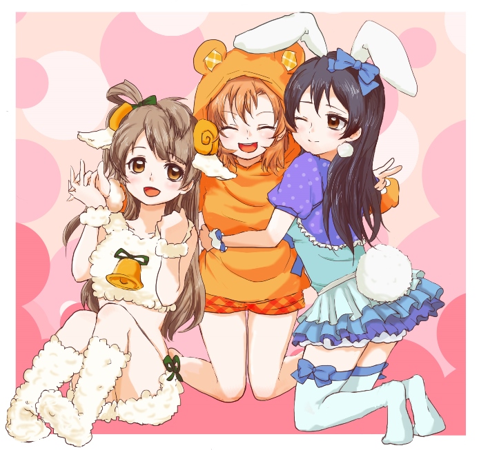 sonoda umi, minami kotori, and kosaka honoka (love live! and 2 more) drawn by hachikuma_(waddle-d)