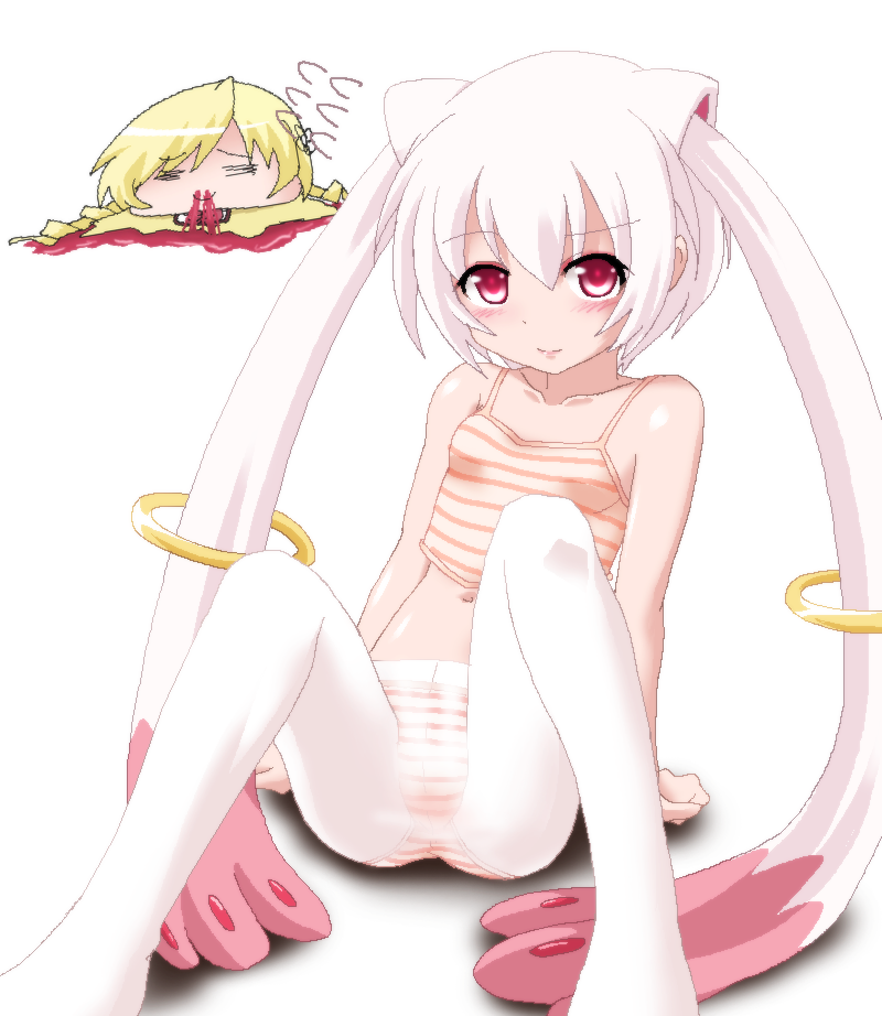 tomoe mami and kyubey (mahou shoujo madoka magica) drawn by hayashiya_zankurou
